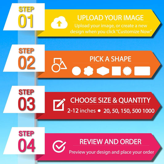 Bulk 1000 Custom Premium Vinyl Stickers