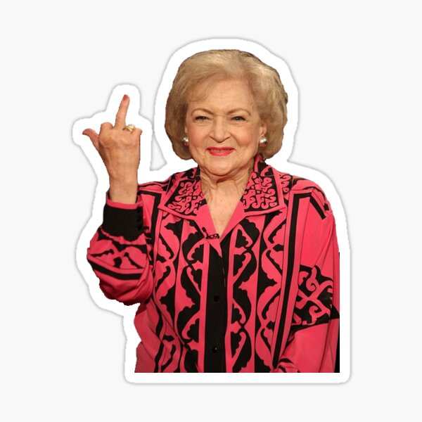 Aunty with Middle Finger Sticker