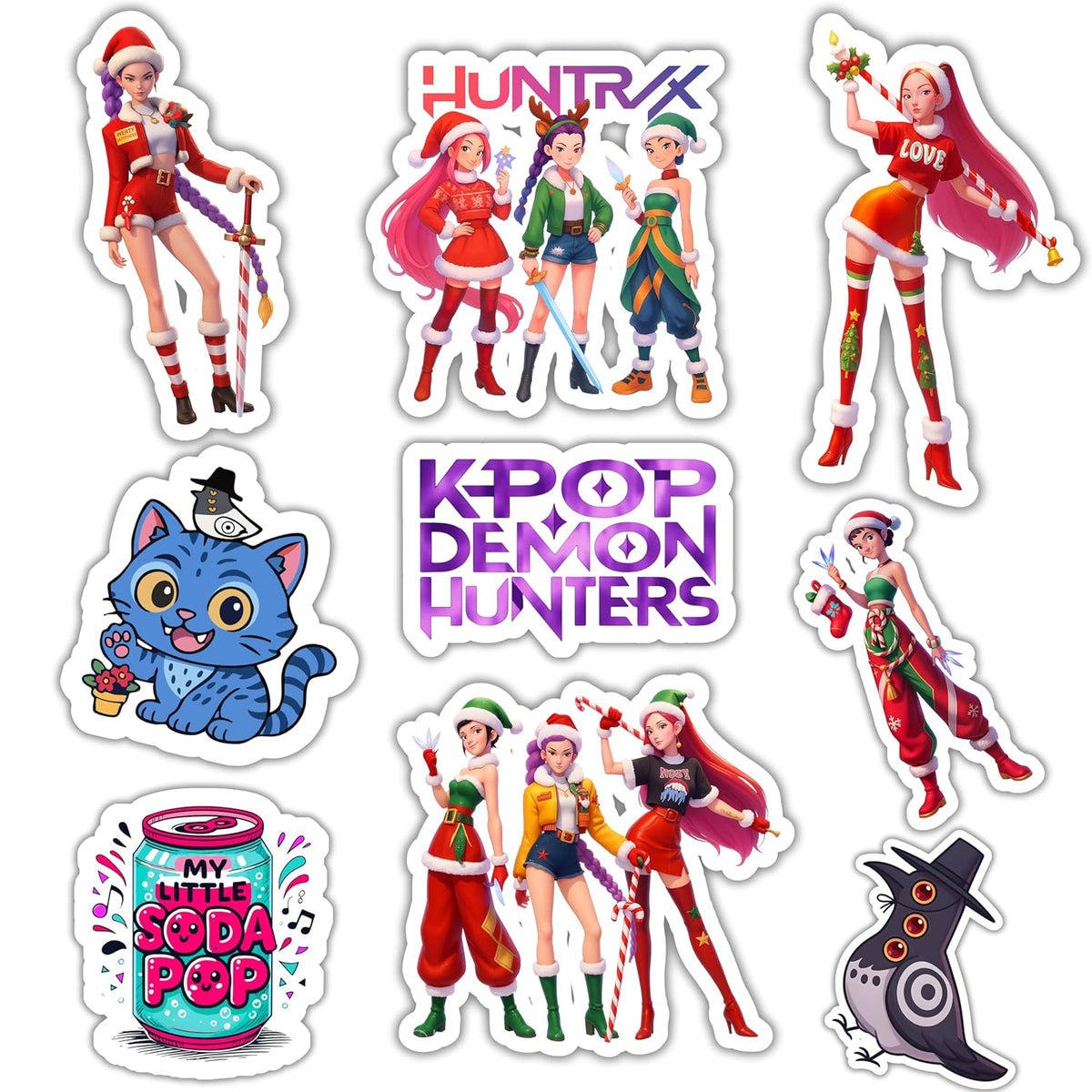 K-Pop Hunter Theme Cardboard Cutouts For Decoration (Pack Of 12)