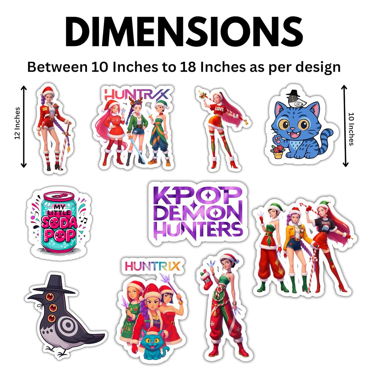 K-Pop Hunter Theme Cardboard Cutouts For Decoration (Pack Of 12)