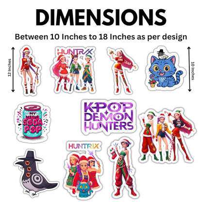 K-Pop Hunter Theme Cardboard Cutouts For Decoration (Pack Of 12)