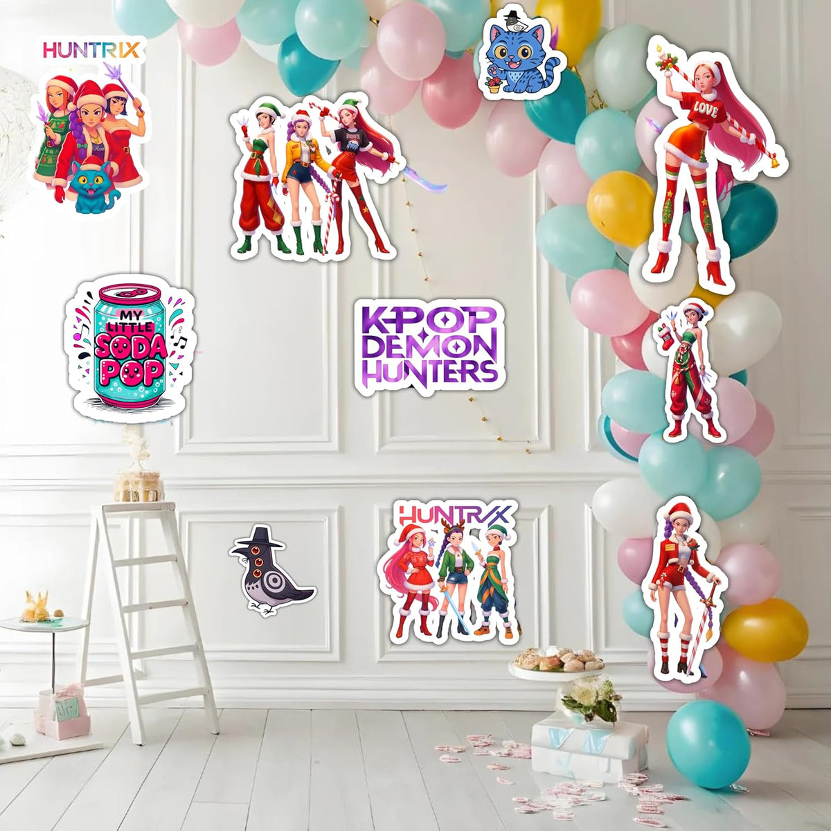 K-Pop Hunter Theme Cardboard Cutouts For Decoration (Pack Of 12)