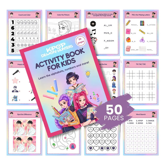 K-Pop Demon Hunter Activity Book For Kids - Games, Colouring, Mazes, Puzzles
