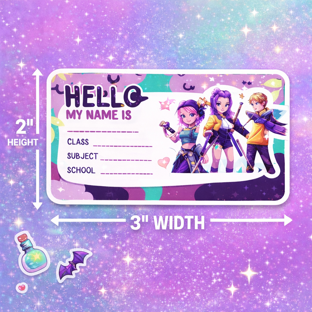 K-Pop Demon Hunters Stickers – School Labels (Pack of 36)