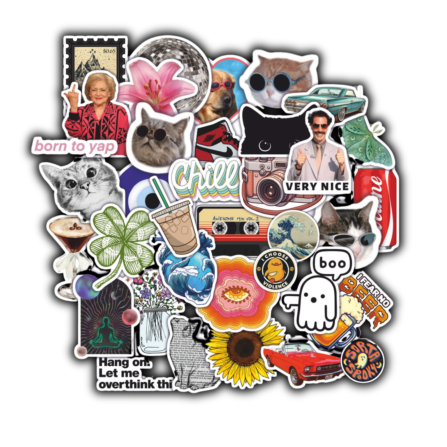 45Pcs Vintage Aesthetic Vinyl Stickers, 100% Waterproof and Scratchproof