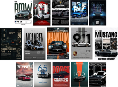 Car Aesthetic Wall Collage Poster (Pack of 27)