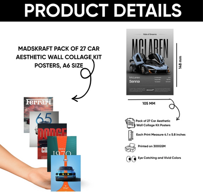 Car Aesthetic Wall Collage Poster (Pack of 27)