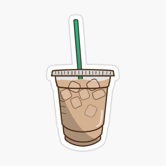 Ice Coffe with Milk Sticker