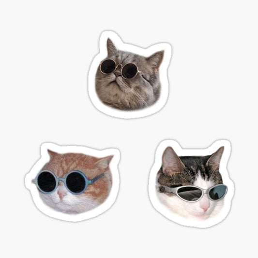 Cats with Glasses Sticker